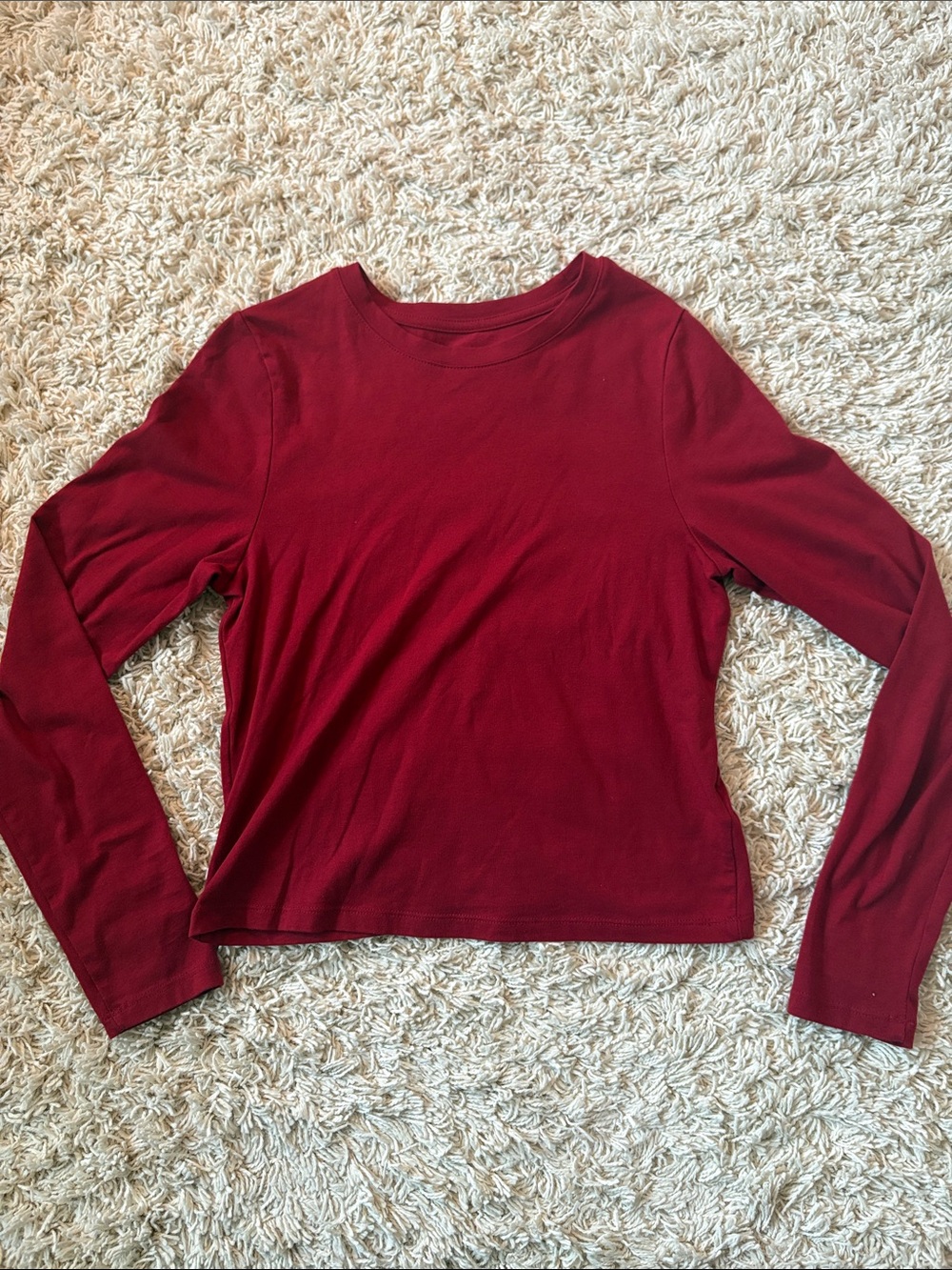 Old Navy Women's Long-Sleeve Crewneck Top - Wine Red